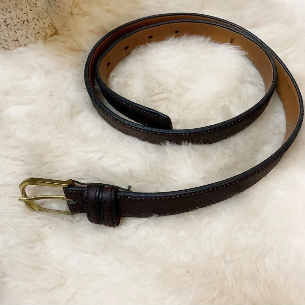 Peterborough Row Vintage Split Cowhide Brown/Black Genuine Leather Belt